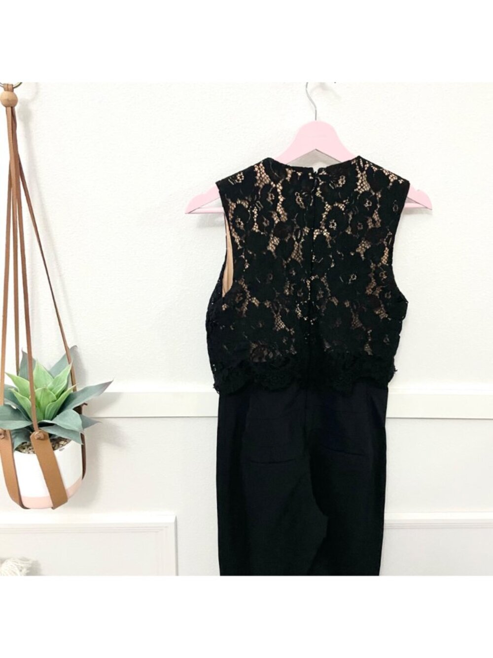 Veronica Beard Wright Black Lace Top Jumpsuit 4 Dark Feminine Romantic - Picture 5 of 7